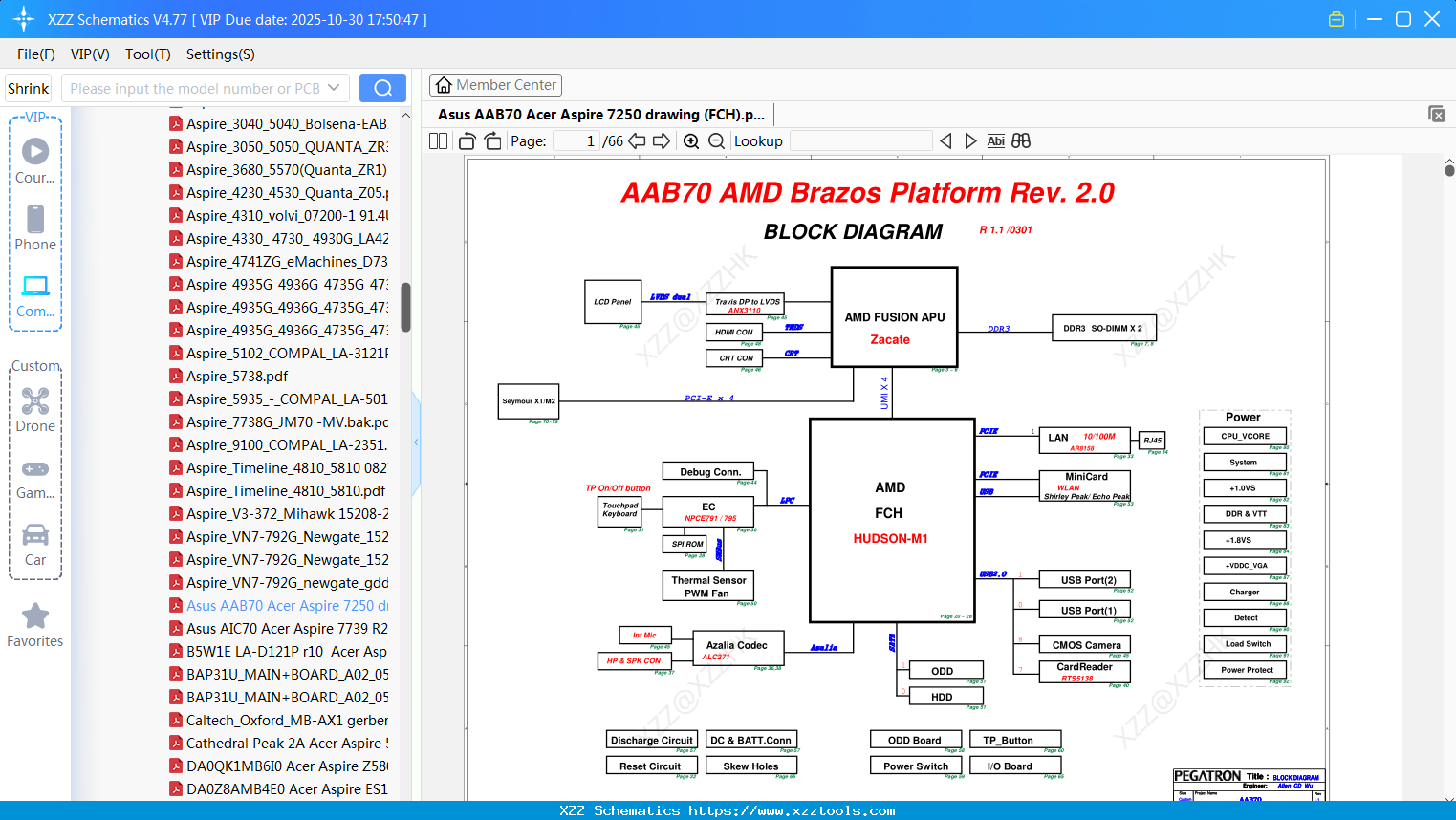 Laptop Asus AAB70 Acer Aspire 7250 Drawing (FCH)